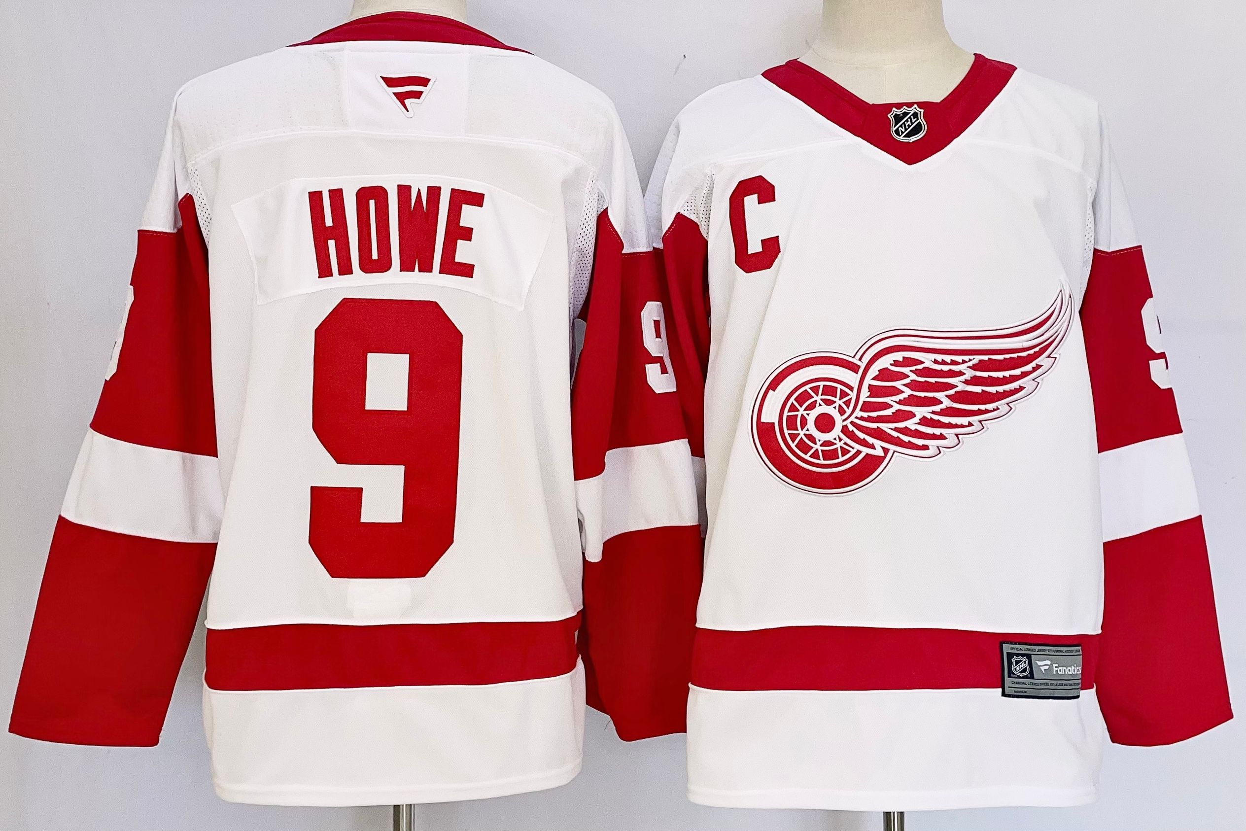 Men Detroit Red Wings #9 Howe White 2025 Home Premier Player NHL Jersey->detroit red wings->NHL Jersey